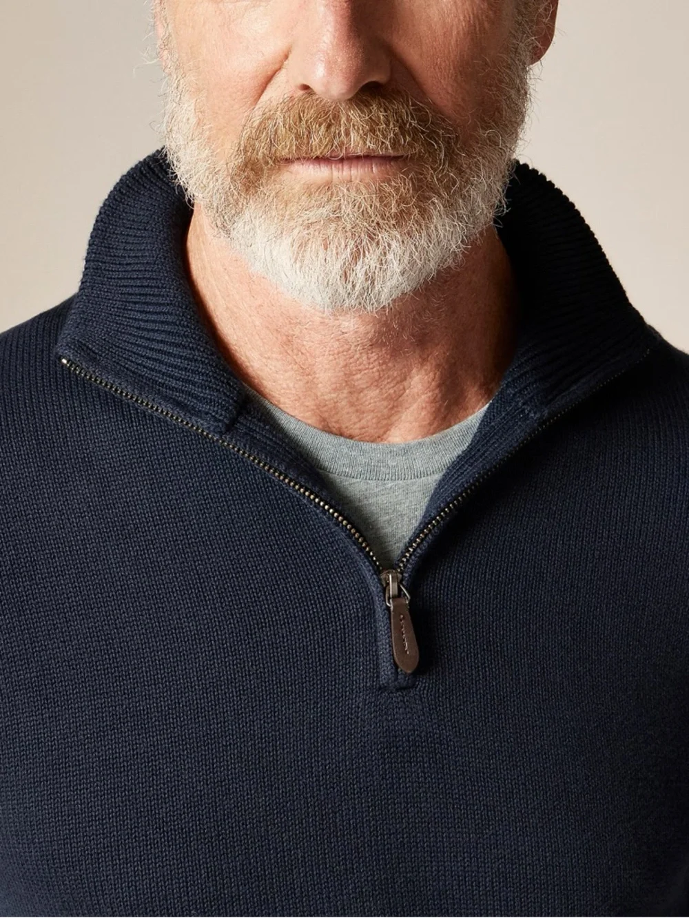 J. CREW Heritage cotton quarter-zip sweater in‎ Navy Size XXL $118 BT793